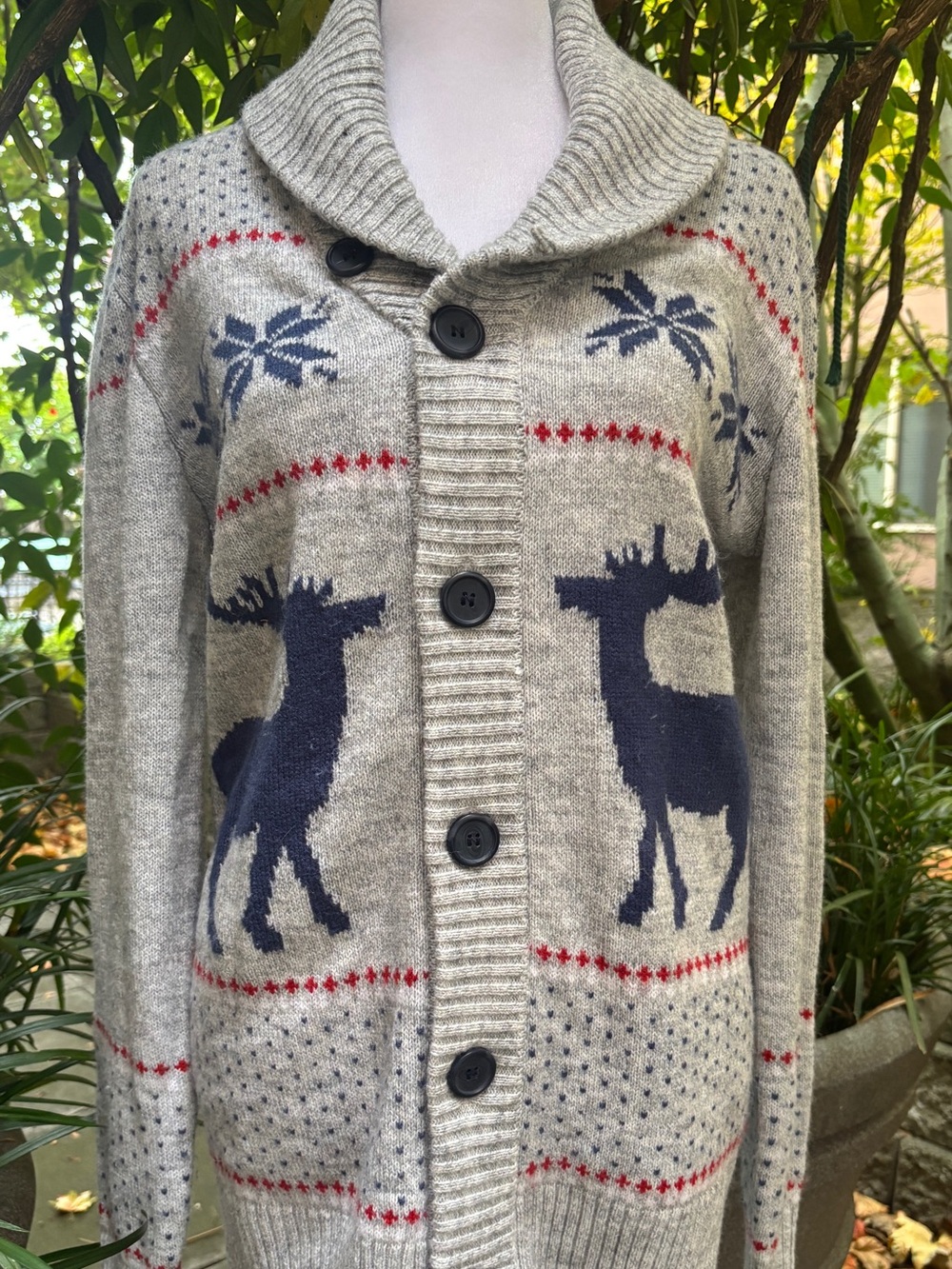 H&M Holiday Sweater Grey, Navy, Red with Cowl Collar